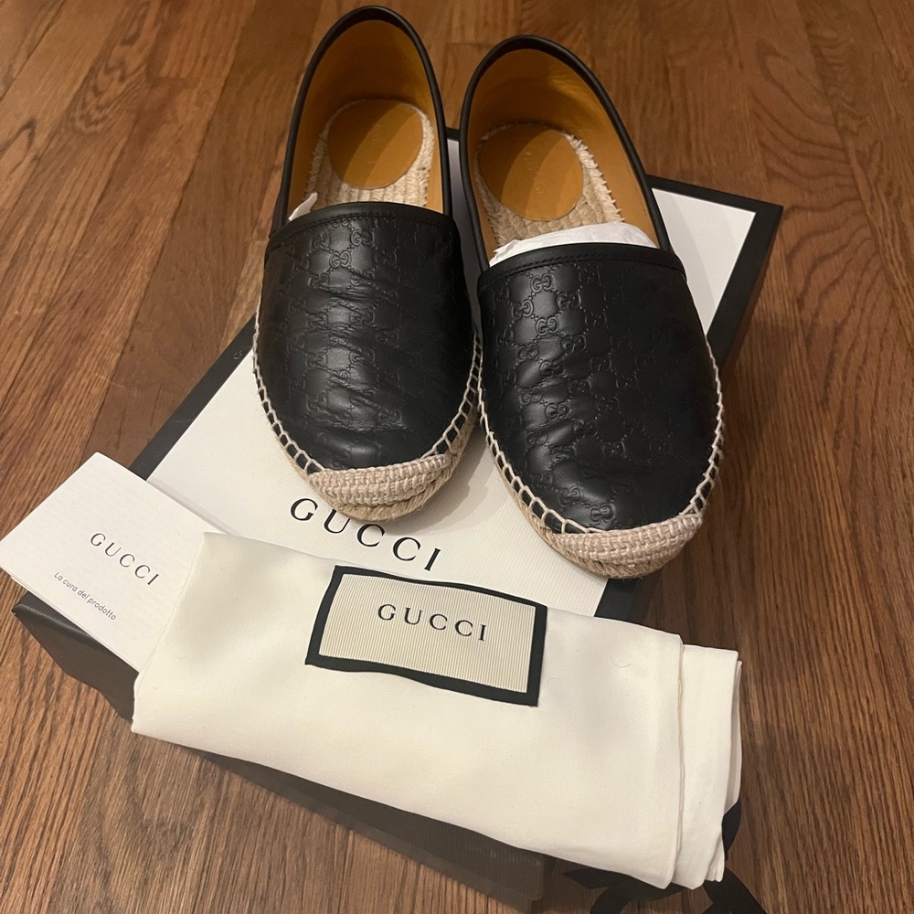Gucci Microguccissima Leather Espadrille